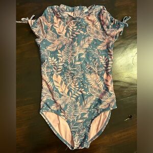 Art Class girls swimsuit 7/8 cute bow detail, zips